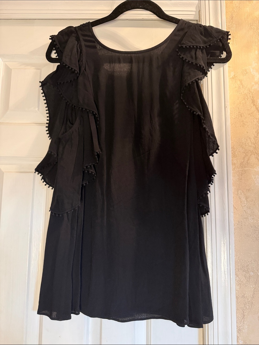 Rebecca Minkoff Black Ruffle Sleeve Women's Too